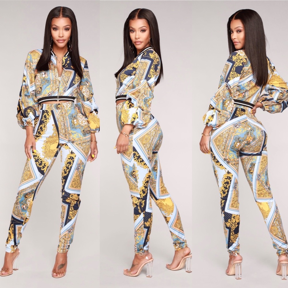 Baroque pant set - leggings and track jacket